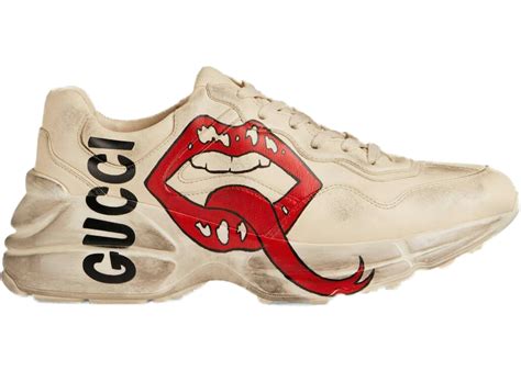 gucci shoes with lips and tongue|gucci rhyton mouth goat.